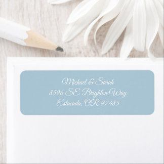 Étiquette Elegant Doux Winter Blue Adresse de retour