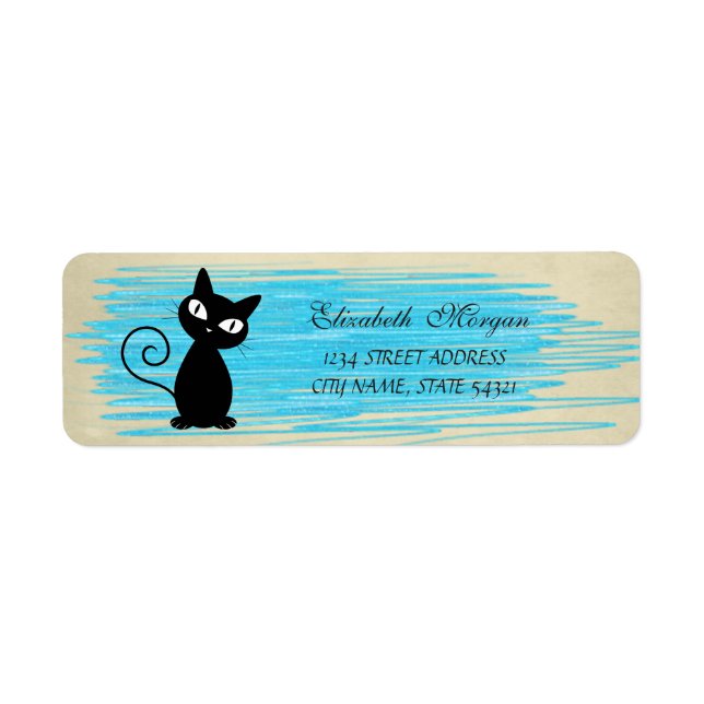 Étiquette Élégant Drôle Mignon Chat Label (Devant)