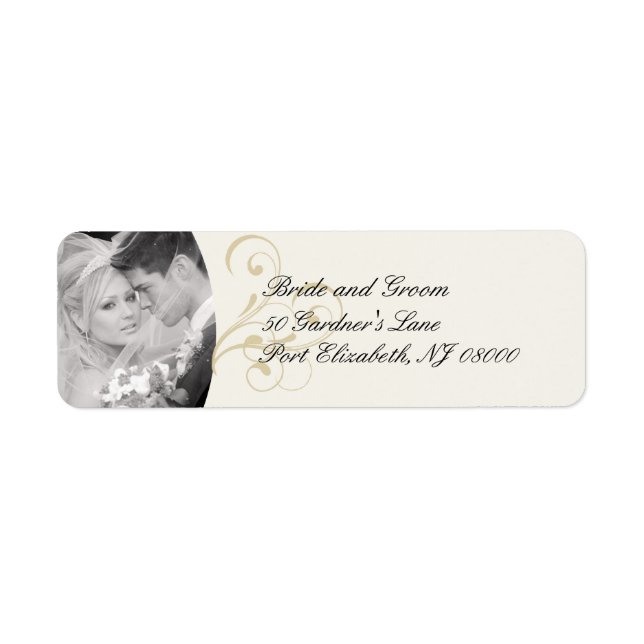 Étiquette Élégant Ecru Victorian Return Address Labels (Devant)