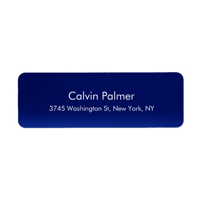 Étiquette Élégant élégant moderne Night Blue Professional (Devant)