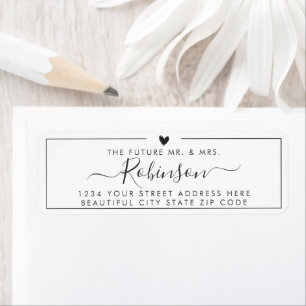 Étiquette Élégant Élégant Script Mariage Adresse de retour É