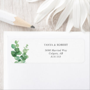 Étiquette Élégant Eucalyptus Mariage Foliage Sage Vert