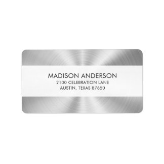 Étiquette Elégant Faux métal brillant argent