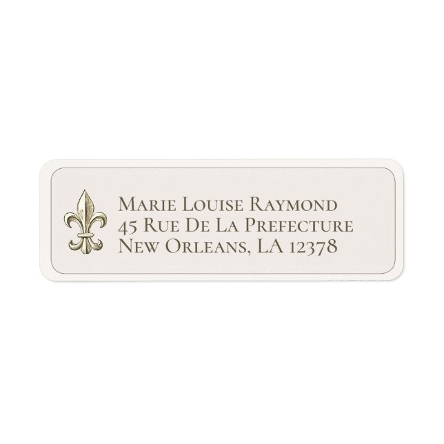 Étiquette Elegant Fleur de Lis Custom Return Address Label (Devant)