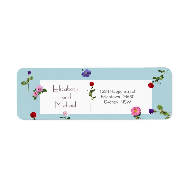 Étiquette Élégant Floral Moderne Simple Adresse de retour (Devant)