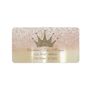 Étiquette Élégant Glamour, Glitterie Tiara Princess, Bokeh