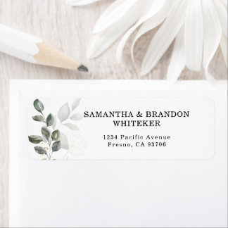 Étiquette Elegant Greenery Return Address Label