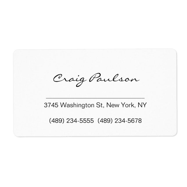 Étiquette Elegant Handwriting Black & White Business Card (Devant)