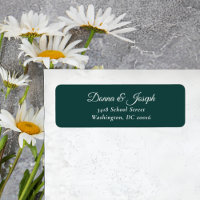 Elegant Hunter Green Custom Wedding Adresse de ret