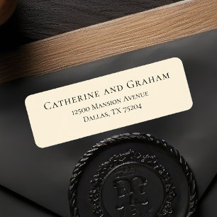 Étiquette Élégant Iivoire minimaliste Mariage Adresse de ret