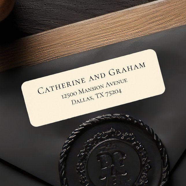 Étiquette Élégant Iivoire minimaliste Mariage Adresse de ret (Créateur téléchargé)