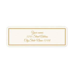 Étiquette Elegant ivory and gold label