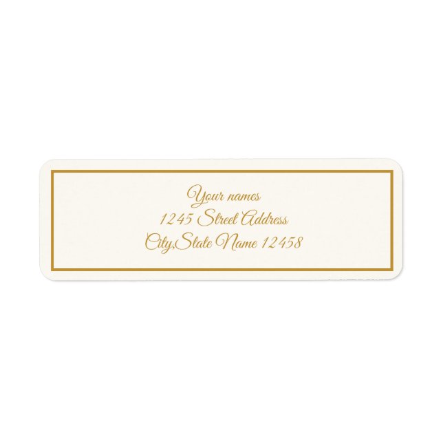 Étiquette Elegant ivory and gold label (Devant)