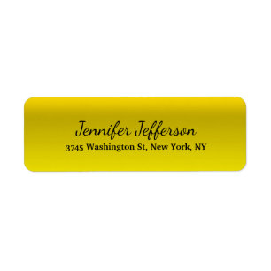 Étiquette Élégant Jaune moderne écriture manuscrite Plain