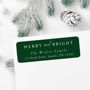 Étiquette Élégant Joyeux et brillant Noël Adresse de retour