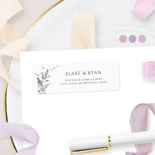 Étiquette Elégant Joyful Pastel Floral Mariage Adresse