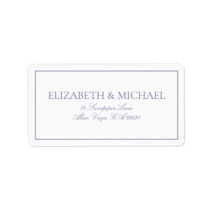 Étiquette Élégant Lavande Lilac Classic Script Retour