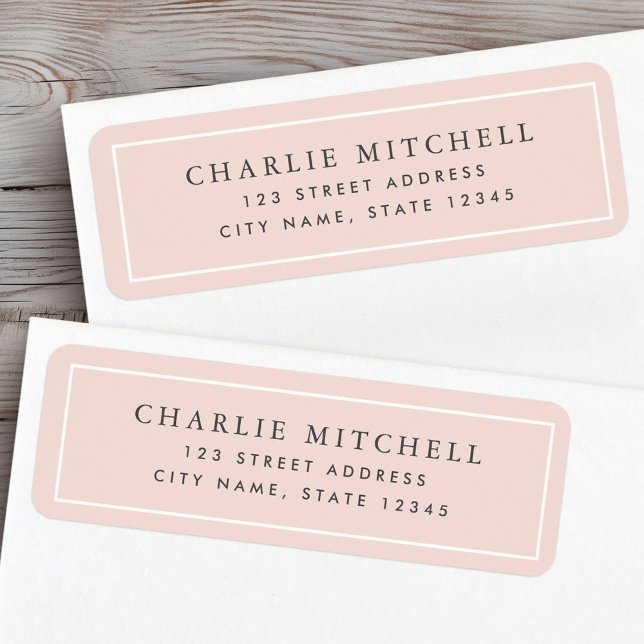 Étiquette Elegant light blush pink return address (Elegant light blush pink return address label)