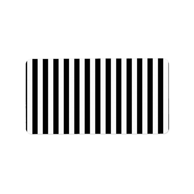 Étiquette Élégant Lignes Géométriques Verticales Noir Blanc (Devant)