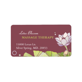 Étiquette Elégant Lotus Massage Therapy Business