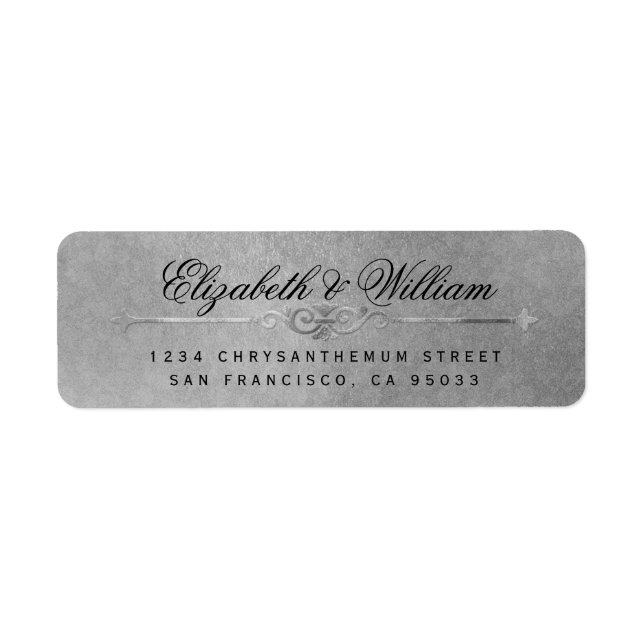Étiquette Élégant luxe argent Texture retour Adresse Label (Devant)