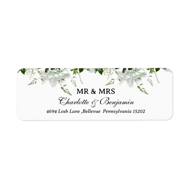 Étiquette Élégant M. & Mme Mariage Adresse de retour (Devant)