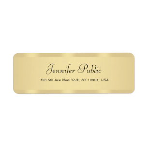 Étiquette Élégant manuscrit Moderne Faux Or Script à main
