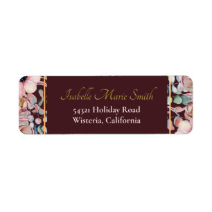 Étiquette Élégant Mariage de Fleurs d'anémones Marsala Blush