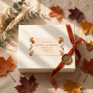 Étiquette Élégant Mariage Feuilles d'Érable d'Automne