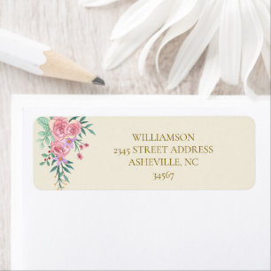 Étiquette Élégant Mariage Floral Aquarelle Rose Pâle Boho