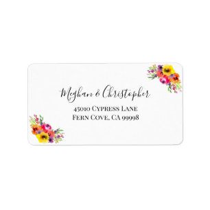 Étiquette Élégant mariage floral brillant RSVP Adresse de