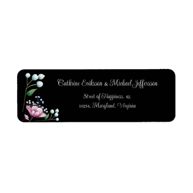 Étiquette Élégant Mariage Floral Soft Botanical Romance (Devant)