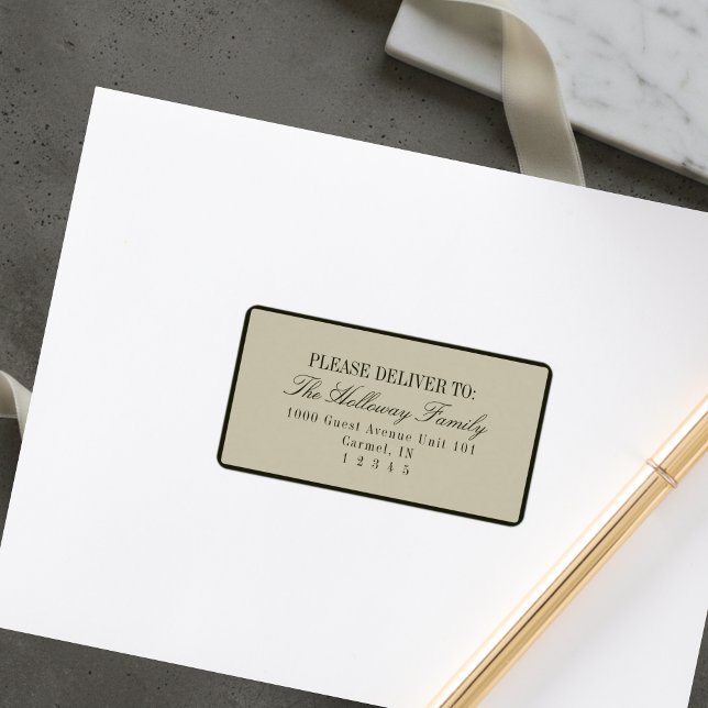 Étiquette Élégant mariage formel vert sauge écriture (Elegant Script Sage Green Formal Wedding Label
)