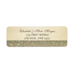 Étiquette Élégant Mariage Glitterie Glamour