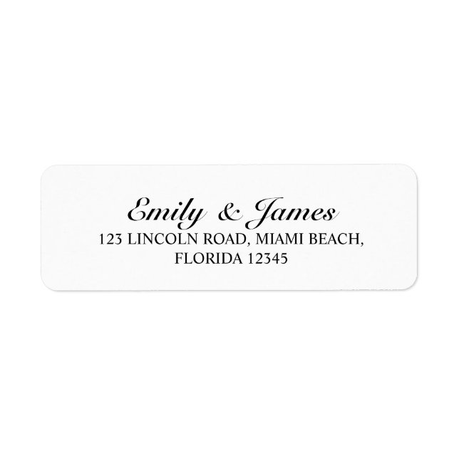 Étiquette Élégant Mariage noir et blanc (Devant)
