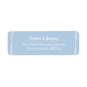 Étiquette Élégant Mariage Personnalisé Bleu Clair
