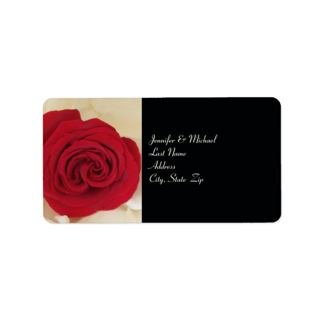 Étiquette Élégant Mariage Red Rose Adresse de retour Label (Devant)