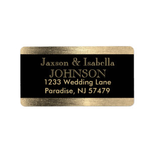 Étiquette Élégant Mariage Starlights noir et or