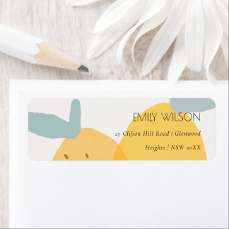 Étiquette Élégant mignon Citron jaune Fruité Citrus Adresse