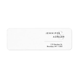 Étiquette Élégant minimal blanc moderne Mariage Adresse de r