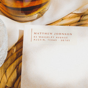 Étiquette Élégant Minimal Gauche alignée Adresse de retour