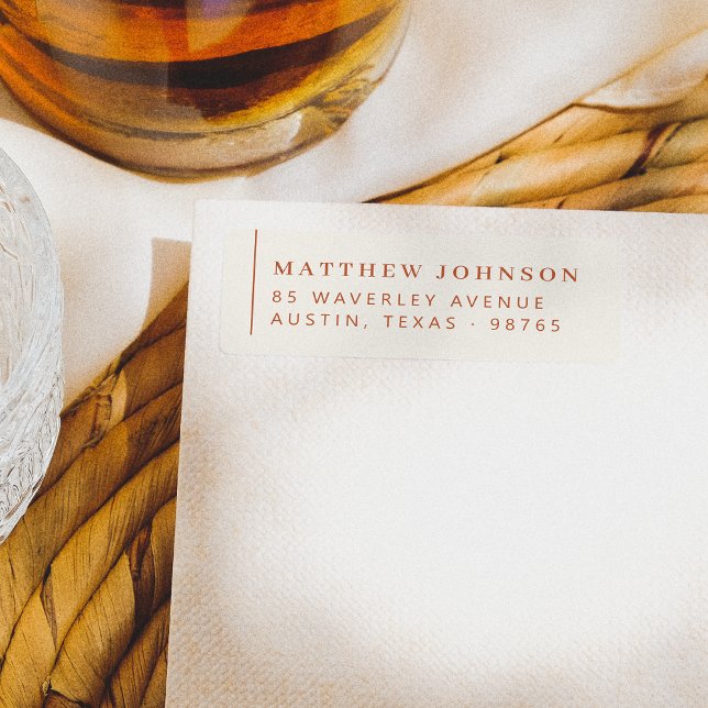 Étiquette Élégant Minimal Gauche alignée Adresse de retour (Label Mock-up)