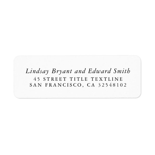 Étiquette élégant minimaliste blanc (Devant)