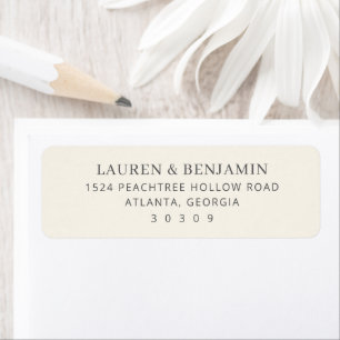 Étiquette Élégant Minimaliste Typographique Beige