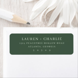 Étiquette Élégant Minimaliste Typographique Vert
