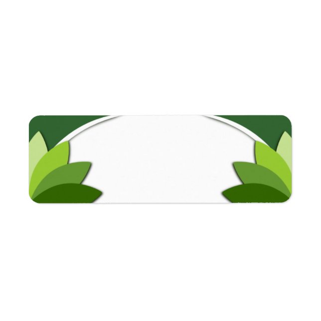 Étiquette Élégant Modèle de fleurs vertes (Devant)