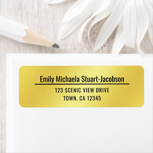 Étiquette Elegant Modern Golden Contemporary Professional (En situation)