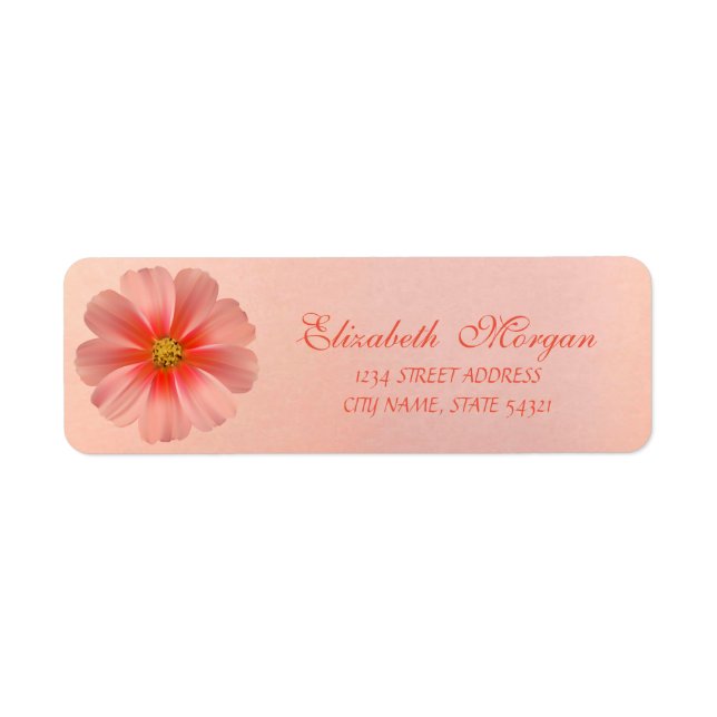 Étiquette Élégant Moderne Fleur Adresse (Devant)