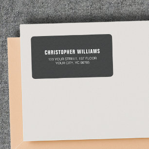 Étiquette Élégant Moderne Masculin Texture Gris Blanc
