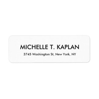 Étiquette Élégant moderne minimaliste noir & blanc